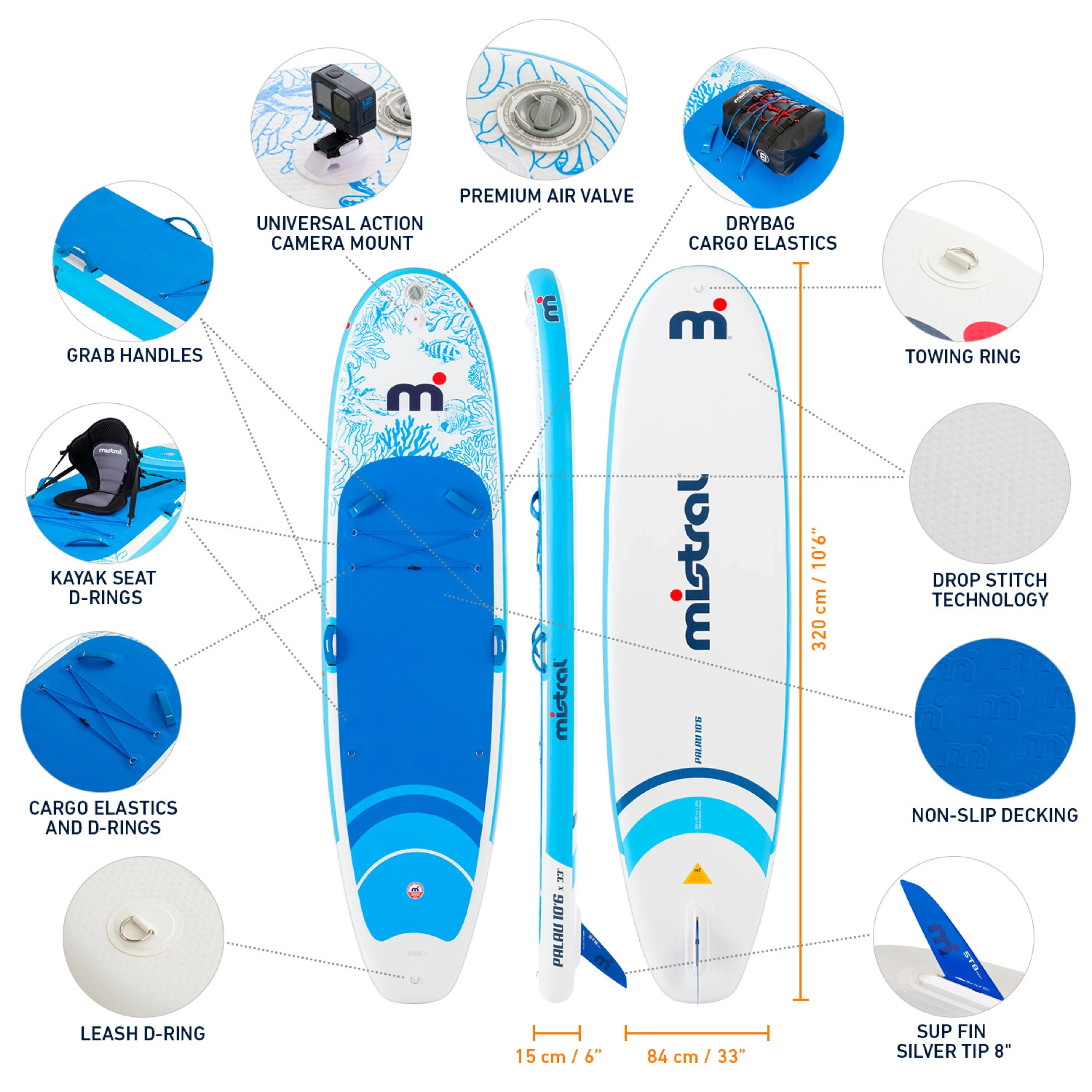 Mistral Palau 10'6" Inflatable SUP Set - Image 3