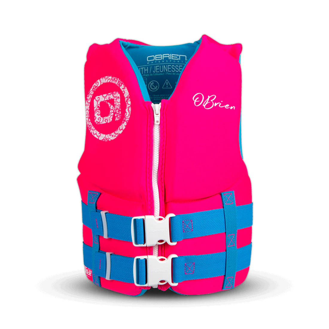 O'Brien Neoprene Vest Teen Pink/Aqua